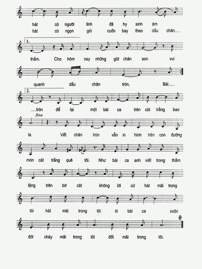 Sheet nhạc Vết Chân Tròn Trên Cát 2